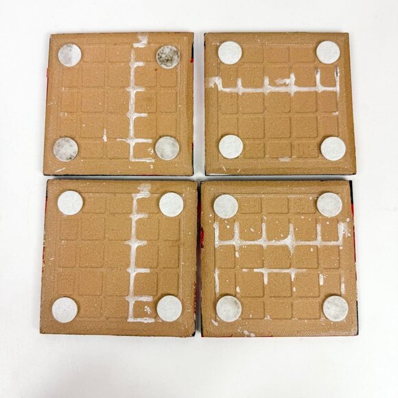 Marimekko Kompotti Decoupage Ceramic Square Coasters Set Of 4 - Picture 3 of 3